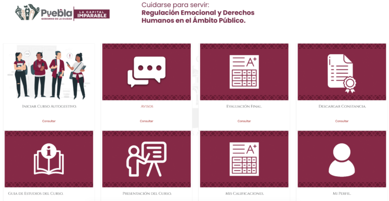 SERVICIO PROFESIONAL PARA CONSULTORÍA ESPECIALIZADA EN EL DISEÑO, DESARROLLO E INTEGRACIÓN TÉCNICA DE CURSOS AUTÓNOMOS EN LÍNEA CON PERSPECTIVA DE DERECHOS HUMANOS, EN BENEFICIO DE PERSONAS SERVIDORAS PÚBLICAS DEL AYUNTAMIENTO Y CIUDADANÍA EN GENERAL